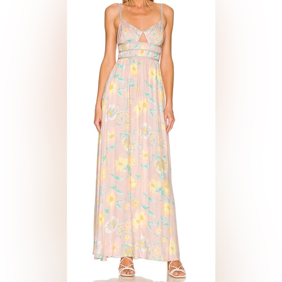 Free People Dresses & Skirts - Free People Wisteria Floral Maxi Dress in Light Combo